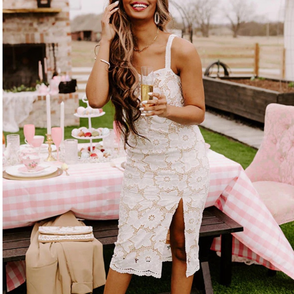 Ivory lace crochet dress